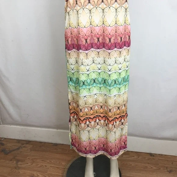 ADIDAS- WOMEN'S SMALL - MULTICOLOR SLEEVELESS BUTTERFLY TANK DRESS - Picture 3 of 11